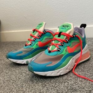 Nike Air Max 270 React Blue and Green Sneakers